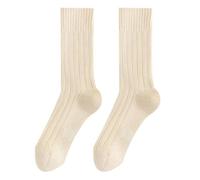 Elegant Thermal Socks, Couple High Chunky Knit Japanese Style Warm Thermal Winter Comfortable Retro Pattern Unisex Perfect Autumn Soft Textured Mix