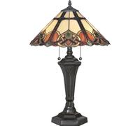 Elegant Tiffany Style 2 Bulb Table Lamp With Vintage Bronze Base