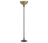 Elegant Tiffany Style Floor Lamp With Vintage Bronze Finish And Led E27 Bulb