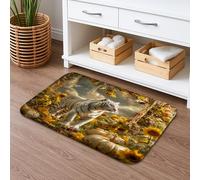 Elegant Tiger Floral Bath Mat, Vibrant Botanical Art Absorbent Non Slip Shower Rug, Summer Nature Inspired Washable Bath Rugs for Bathroom Toilet Decor 16x24 Inch