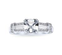Elegant Timeless Art Deco Style 2CT AAA CZ Square Asscher Cut Engagement Ring For Women Baguettes Side Stone Milgrain Band .925 Sterling Silver