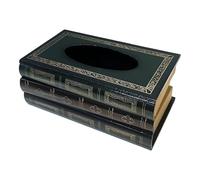 Elegant Toilet Paper Organizer - Wooden Tissue Case, 27x16.5x10.5cm Retro Desk Holder for Workplace, Decorative Storage Box with Book Design, Household Accessory, Classic Tissue Container for Kitchen