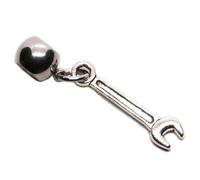 Elegant Tool Charms - Wrench Charm for Bracelet - Sterling Silver Wrench Charm for Jewelry Making - Ideal Gift for Craft Enthusiasts and DIY Lovers - Intricate Design and Durable Finish