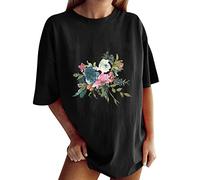 Elegant Top Shirts Short Sleeve Plus Size Soft Casual Blouse Top Loose Oversized Crew Neck Shirt T-Shirt Body Women's Neon, multicoloured, XXL