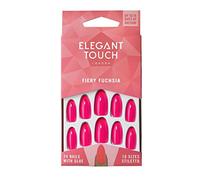 Elegant Touch Colour False Nails - Fiery Fuchsia, pink