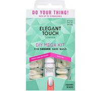 Elegant Touch - DIY Mega Kit - Square Bare Nails (216 Nails (10 Sizes) & 2 x Glue) (4009044)