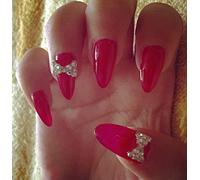 Elegant Touch Perfect 10 Nail Extensions with Rhinestone - Red color