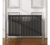 ELEGANT Traditional Radiator Anthracite Double Horizontal Cast Iron Grey Radiator - Perfect for Kithcen, Living Room, Bathroom Radiators 2 Column 600 x 1010 mm