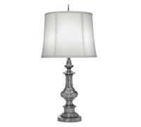 Elegant Traditional Table Lamp With Ivory Shade And Antique Nickel Finish