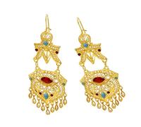 Elegant Trend Indian Jhumka Earrings Gold Plated Geometric Dangle Jewelry Accessory For Trendy Women Stylish Outfits Fashion Jewelry For Women