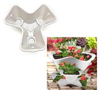 Elegant Trio Stackable Planter - Vertical Garden Pot for Herbs, Vegetables, Fruits & Flowers - Space-Saving Stereoscopic Design - Indoor & Outdoor Plant Display