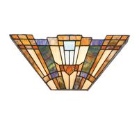 Elegant Twin Wall Light In Tiffany Style With V Shape Pyramid Design