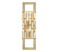 Elegant Twin Wall Light With Amber Pearl And Clear Crystal Finish