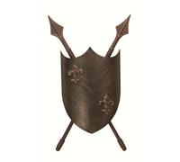 Elegant Twin Wall Light With Coat Of Arms Design In Burnished Bronze Finish