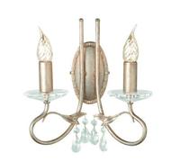 Elegant Twin Wall Light With Crystal Drops - Silver/gold Finish Led E14 Sconces