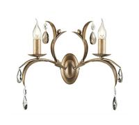 Elegant Twin Wall Light With Lily Leaves Design - Smoked Glass & Bronze Patina Finish