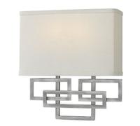 Elegant Twin Wall Light With Opaque Glass Shades In Antique Nickel Finish