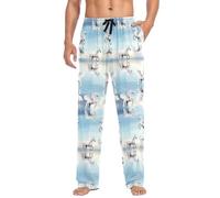Elegant Unicorns Pegasus White Men Pajama Bottoms Allover Print Men Sleepwear Pants Knit Elastic