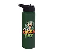 Elegant Unique Detailed Curled Fun Venom Classic Super Cobra Stainless Steel Insulated Water Bottle