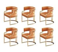 Elegant Upholstered Low Back Dining ChairStylish Leather Seat & Brass LegsModern Armchair for Dining Room & KitchenChic White Finish Guest Seating
