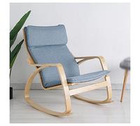 Elegant Upholstered Rocking Chair - Aent for Living Room, Modern Chaise Lounge Indoor with Headrest, Wooden e Lazy Sofa Chair with Cushion, Single re Chair for Balcony, Yard, Office