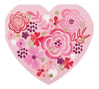 Elegant Valentine Heart Shaped Luncheon Napkins with Foil Stamping - 16 Count, Perfect for Valentine's Day, Anniversaries and More