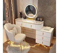 Elegant Vanity Set with Adjustable Drawers Mirror & Padded Stool3 Color Options Perfect for Bedroom & Home Decor Stylish Makeup Table & Dressing Table