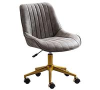 Elegant Velvet Swivel Desk Chair with Wheels - Adjustable Home Office & Vanity Chair for Bedroom Living Room and Study Room - Stylish Comfort for Productive Work