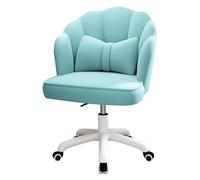 Elegant Velvet Swivel Makeup Chair 360° Rotating Seashell Design Stylish Dressing Chair for Living Room & Bedroom Blue Aesthetic Accent Chair