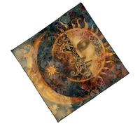 Elegant Velvets Tablecloth Portables Divination Mats with Mystical Artwork for Spiritual Meditations and Home Decoration Soft Occult Table Cover