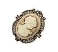 Elegant Vintage Cameo Brooch Pin Set With Antiqued Gold Finish Sparkly Alloy Cameo Lapel For Women Jewelry Luxury Vintage Set