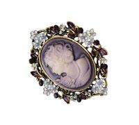 Elegant Vintage Cameo Brooch Pin Set With Antiqued Gold Finish Sparkly Alloy Cameo Lapel Pin For Women Jewelry Luxury Vintage Set