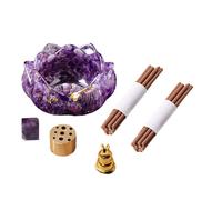 Elegant Vintage Crystal Resins Flower Incenses Holder Burners Ashes Collector Set For Meditations And Home Aesthetic Crystal Flower Incenses Holder