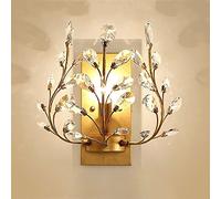 Elegant Vintage LED Wall Sconce - Crystal Flower Branch Design - E14 Indoor Lamp for Living Room & Bedroom - Unique Home Decor Lighting Fixture
