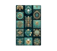 Elegant Vintage Light Switch Cover Plates/Outlet Covers, Teal Decorative Patterns for Chic Home Décor, Thermoplastic Wall Plates, Standard Size Blank Cover Plate