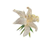 Elegant Vintage Lilies Brooches Beautiful Flower Decorated Lilies Brooch Adornment Strudy Alloy Lapel Pin Charm