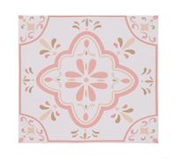 Elegant Vintage Style Pink Pattern Tile Stickers Set of 10 for Home Decoration (large)