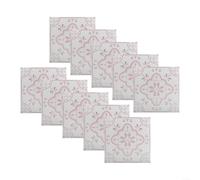 Elegant Vintage Style Pink Pattern Tile Stickers Set of 10 for Home Decoration (medium)