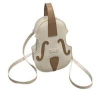 Elegant Vintage Violin Backpack, Music-themed Daily Use Rucksack For Women Cute Shoulder Bag, White, 22 Centimeters Height X 16 Centimeters Width, Vintage Musical Instrument