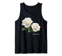 Elegant Vintage White Rose Duo Couple Shapes Mania Tank Top