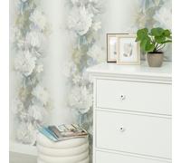 Blue/White Floral Panel Wallpaper Roll Textured Vinyl Erismann Aurora 10513-08