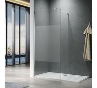ELEGANT Walk in Shower Enclosure 8mm Half Frosted Easy Clean Safety Glass Shower Cubicles Wet Room Shower Screen Bath Screen 1200mm