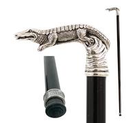 Elegant Walking Cane Cavagnini Beech Wood and Pewter Silver-Look Handle for Senior Lady Real Customization Robust Artisanal