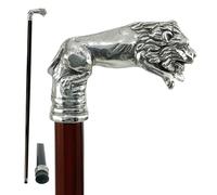 Elegant Walking Cane Cavagnini Beech Wood and Pewter Silver-Look Handle for Woman Personalized Engraving Robust Handmade