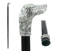 Elegant Walking Cane Cavagnini Beech Wood and Pewter Silver-Look Handle for Woman Real Customization Artisanal Made in Italy