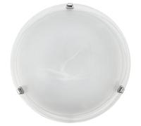 Wall Flush Ceiling Light Colour Chrome Shade Glass Alabaster Bulb E27 2x60W