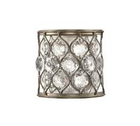 Elegant Wall Light In Faceted Sunflower Design With Bauhinia Crystals And Burnished Silver Finish