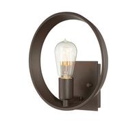Loops Wall Light Upended Circlular Frame Expose Centre Bulb Western Bronze LED E27 60W Loops Multicolor