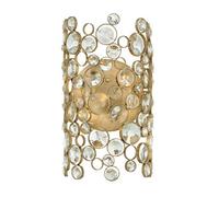 Elegant Wall Light With Faceted Crystals And Silver Leaf Finish - Led E14 60W