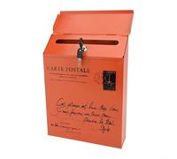 Elegant Wall Mounted Mailbox, Vintage Style for Letters and Newspapers, Built to Last in Various Weather Conditions (Orange)